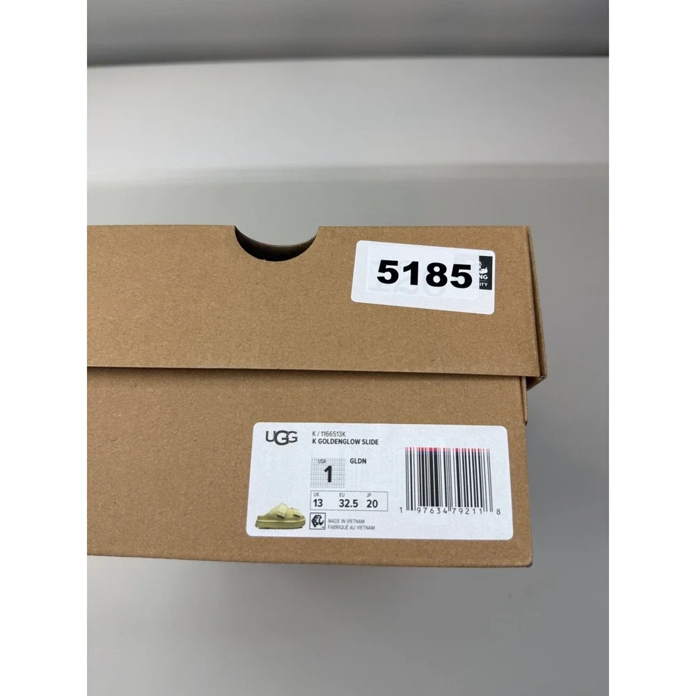 UGG Golden Glow‎ Yellow Slides Kids Sandals 1166513K Size 1 NEW